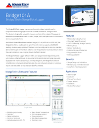 Thumbnail of document Data Sheet - Bridge101A Data Logger
